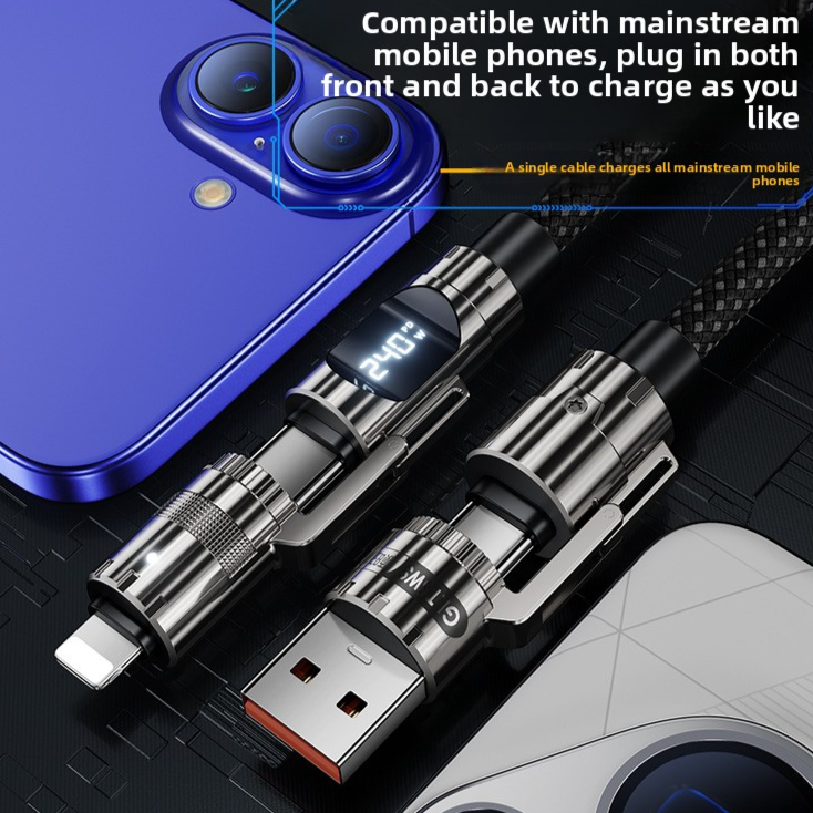240W Fast Charging Cable with Power Display