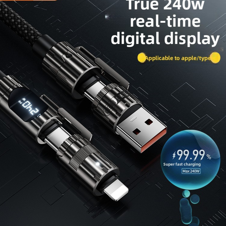 240W Fast Charging Cable with Power Display