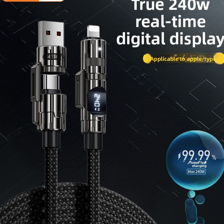 240W Fast Charging Cable with Power Display