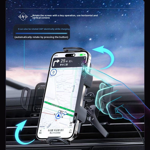 Dual Motor Wireless Car Phone Holder with 360 Rotation